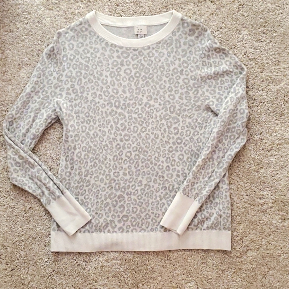 Leopard print long sleeve sweater